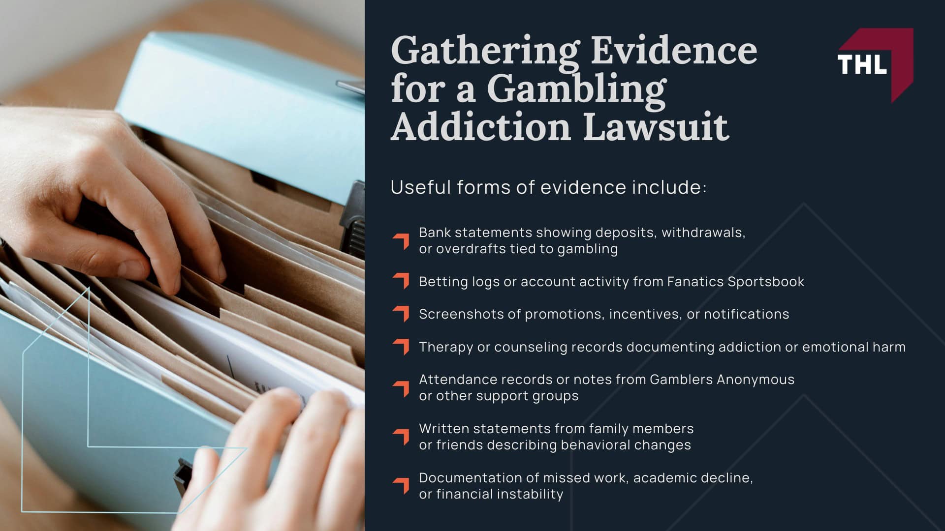 Fanatics Sportsbook Addiction Lawsuit Overview; What Is Being Alleged Against Online Gambling Platforms?; Who Qualifies for the Fanatics Sportsbook Lawsuit?; Gathering Evidence for a Gambling Addiction Lawsuit