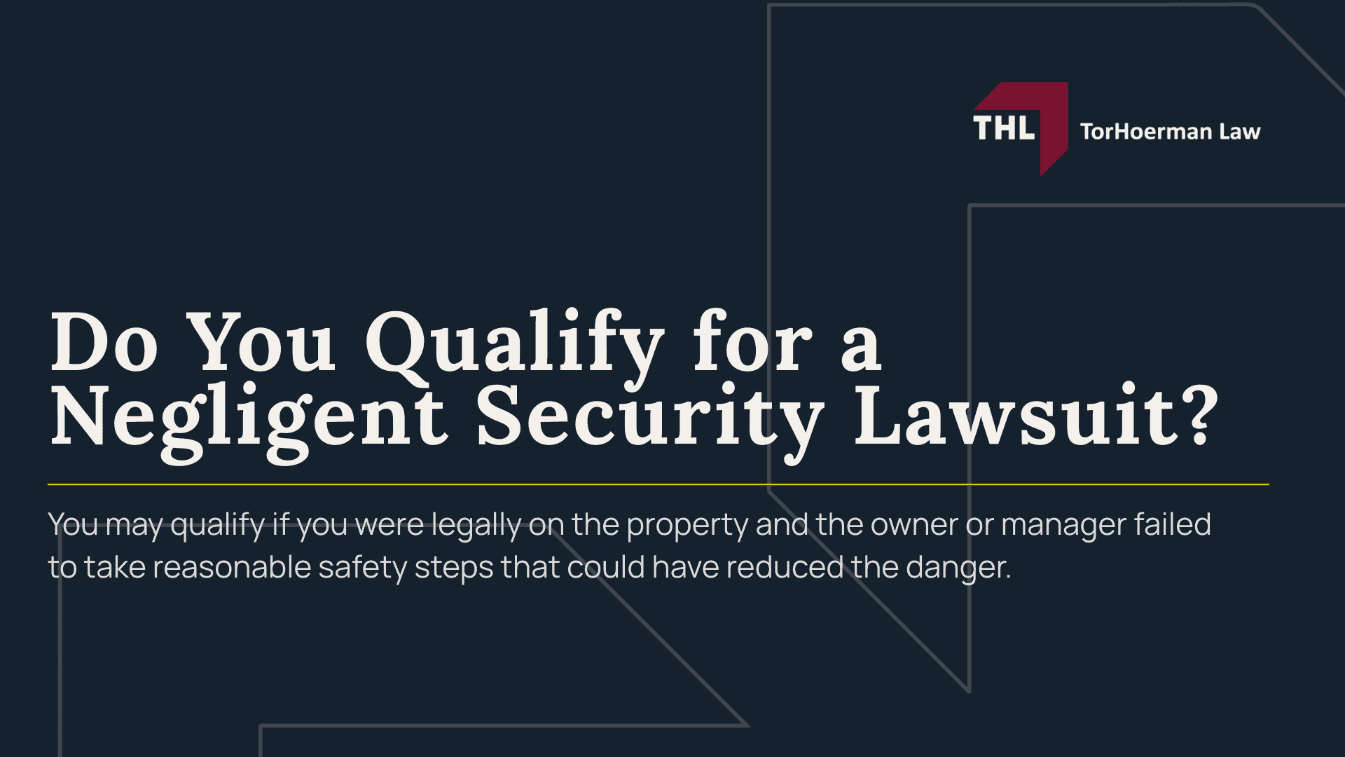 Chicago Negligent Security Lawyer - Illinois Law, Local Chicago Laws Relevant to Negligent Security Claims - torhoerman law; Chicago Negligent Security Lawyer - “Foreseeability” in Chicago Negligent Security Cases - torhoerman law; Chicago Negligent Security Lawyer - What Types of Incidents Lead to Negligent Security Claims in Chicago - torhoerman law; Chicago Negligent Security Lawyer - Common Negligent Security Injuries - torhoerman law; Chicago Negligent Security Lawyer - What Is Considered Inadequate Security - torhoerman law; Chicago Negligent Security Lawyer - What To Do After an Assault or Attack on Someone Else’s Property - torhoerman law; Chicago Negligent Security Lawyer - Do You Qualify for a Negligent Security Lawsuit - torhoerman law