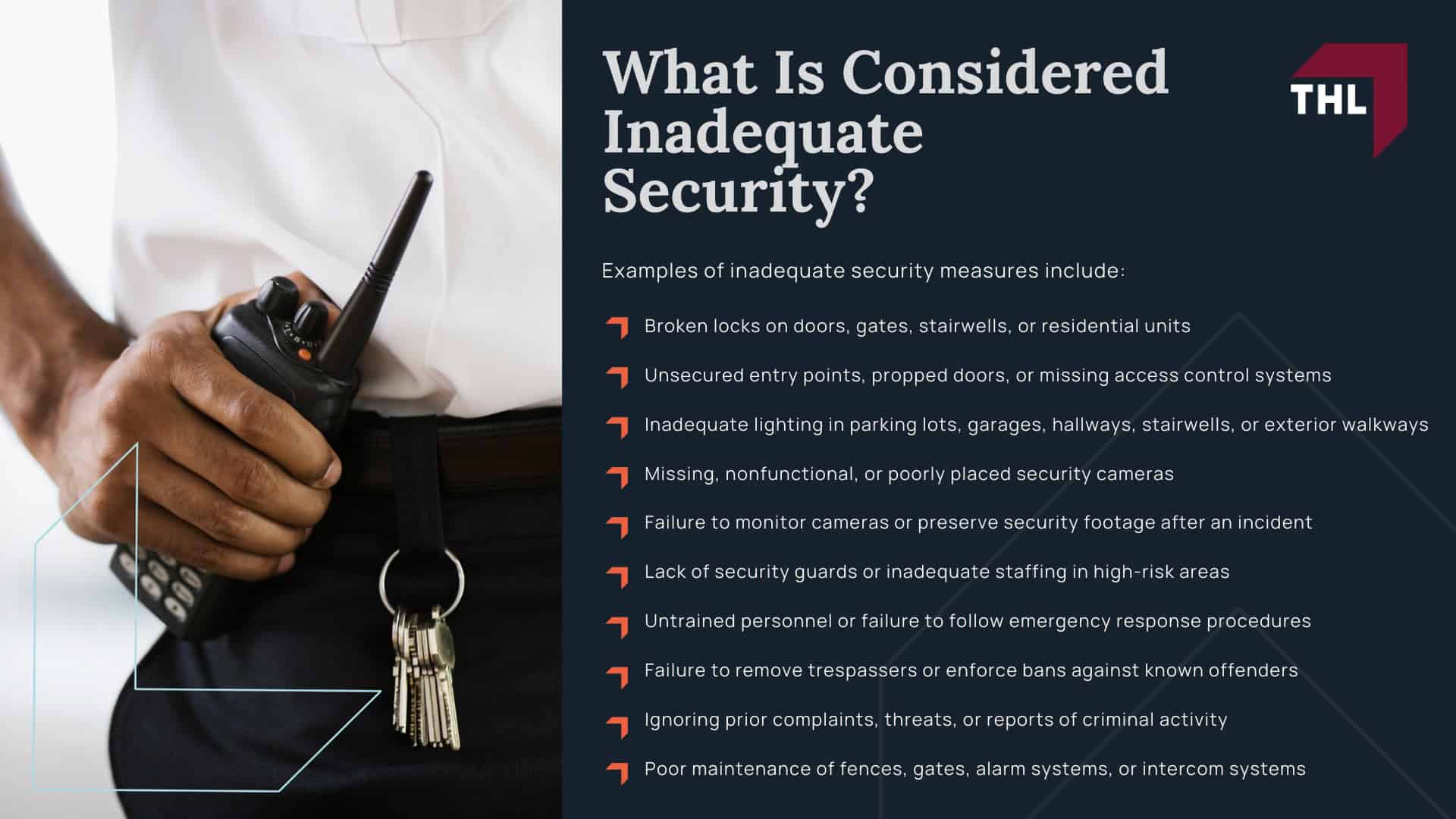 Chicago Negligent Security Lawyer - Illinois Law, Local Chicago Laws Relevant to Negligent Security Claims - torhoerman law; Chicago Negligent Security Lawyer - “Foreseeability” in Chicago Negligent Security Cases - torhoerman law; Chicago Negligent Security Lawyer - What Types of Incidents Lead to Negligent Security Claims in Chicago - torhoerman law; Chicago Negligent Security Lawyer - Common Negligent Security Injuries - torhoerman law; Chicago Negligent Security Lawyer - What Is Considered Inadequate Security - torhoerman law
