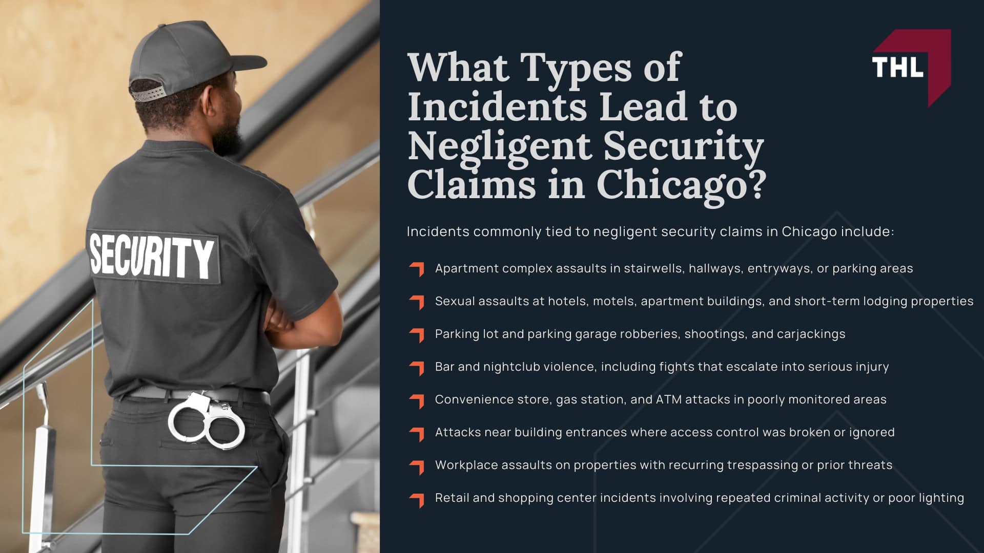 Chicago Negligent Security Lawyer - Illinois Law, Local Chicago Laws Relevant to Negligent Security Claims - torhoerman law; Chicago Negligent Security Lawyer - “Foreseeability” in Chicago Negligent Security Cases - torhoerman law; Chicago Negligent Security Lawyer - What Types of Incidents Lead to Negligent Security Claims in Chicago - torhoerman law