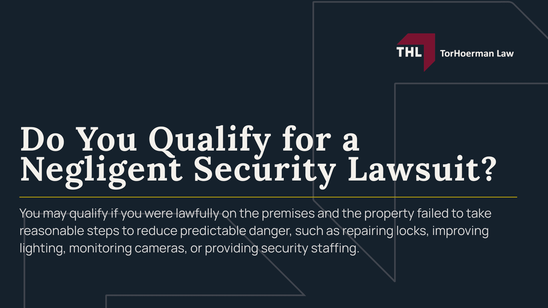 Edwardsville Negligent Security Lawyer - What Is Negligent Security in Illinois - torhoerman law; Negligent Security vs. Premises Liability for Unsafe Conditions; Edwardsville Negligent Security Lawyer - What Types of Incidents Lead to Negligent Security Claims in Edwardsville - torhoerman law; Edwardsville Negligent Security Lawyer - Common Negligent Security Injuries - torhoerman law; Edwardsville Negligent Security Lawyer - What Is Considered Inadequate Security - torhoerman law; Edwardsville Negligent Security Lawyer - What To Do After an Assault or Attack on Someone Else’s Property - torhoerman law; Edwardsville Negligent Security Lawyer - Do You Qualify for a Negligent Security Lawsuit - torhoerman law