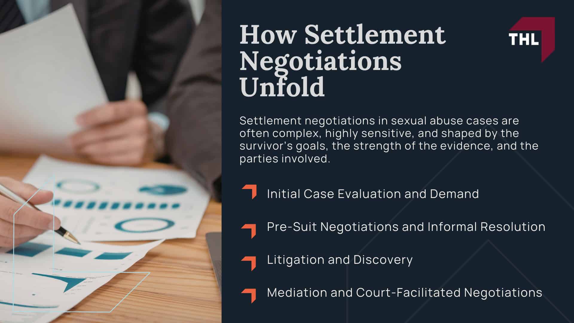 How Are Sexual Abuse Settlements Determined - What Is a Sexual Abuse Settlement - torhoerman law; How Are Sexual Abuse Settlements Determined - Factors That Influence the Value of Sexual Abuse Settlements - torhoerman law; How Are Sexual Abuse Settlements Determined - Types of Damages Victims May Recover - torhoerman law; How Are Sexual Abuse Settlements Determined - How Settlement Negotiations Unfold - torhoerman law